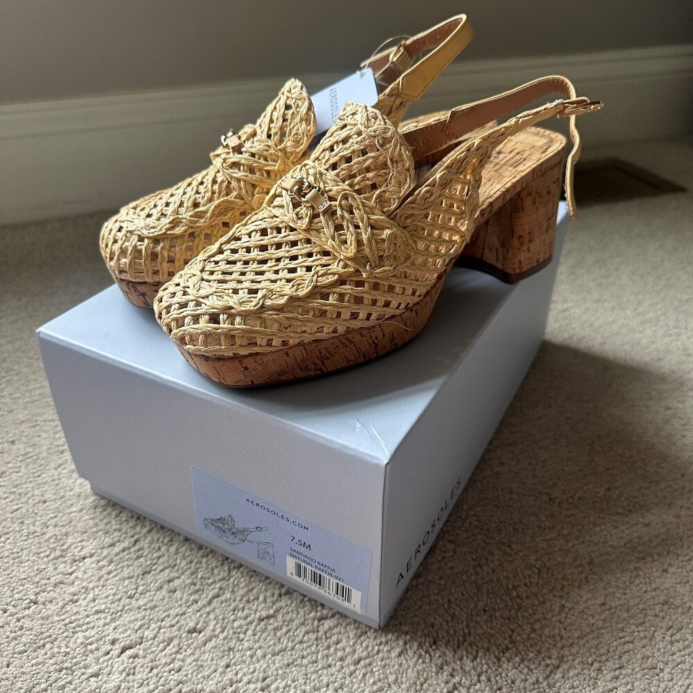 Aerosoles Santiago Raffia Pumps